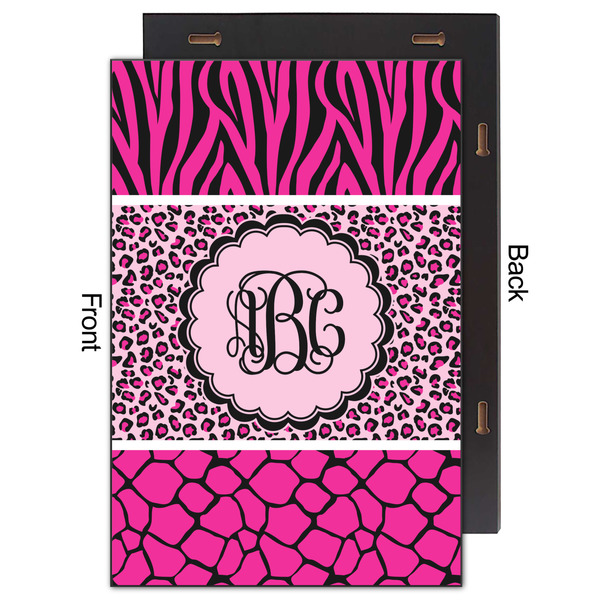 Triple Animal Print 20x30 Wood Print - Front & Back View