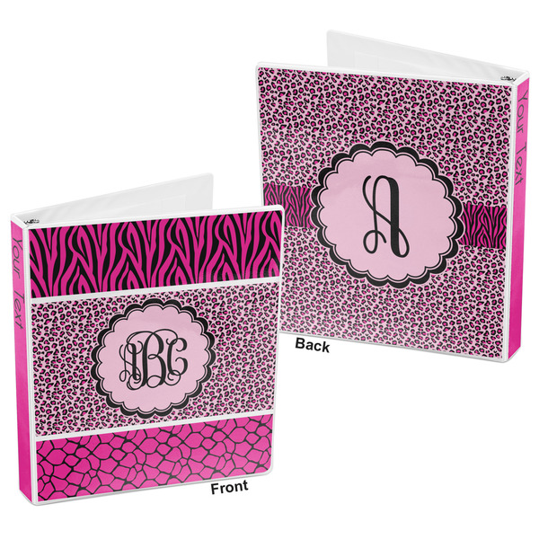 Triple Animal Print 3-Ring Binder Front and Back