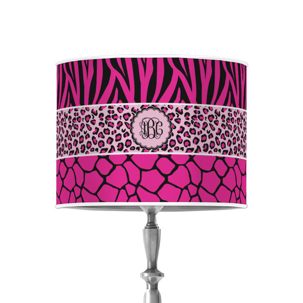 Triple Animal Print 8" Drum Lampshade - ON STAND (Poly Film)