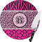 Triple Animal Print Round Glass Cutting Board - Small (Personalized)