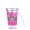 Triple Animal Print Acrylic Tumbler - Full Print - Front straw out