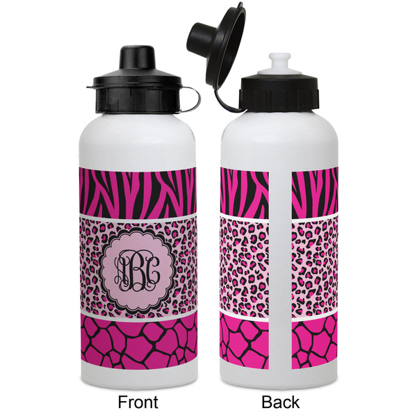 Triple Animal Print Aluminum Water Bottle - White APPROVAL