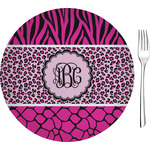 Triple Animal Print 8" Glass Appetizer / Dessert Plates - Single or Set (Personalized)