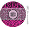 Triple Animal Print 8" Glass Appetizer / Dessert Plates - Single or Set (Personalized)