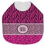 Triple Animal Print Jersey Knit Baby Bib w/ Monogram