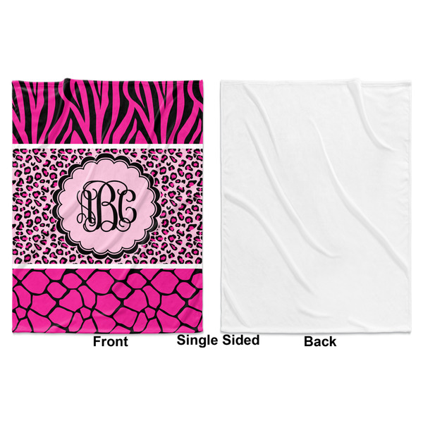Triple Animal Print Baby Blanket (Single Side - Printed Front, White Back)
