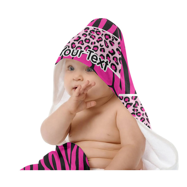 Triple Animal Print Baby Hooded Towel on Child