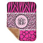 Triple Animal Print Sherpa Baby Blanket - 30" x 40" w/ Monograms