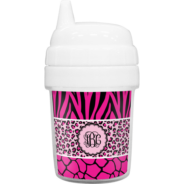 Custom Triple Animal Print Baby Sippy Cup (Personalized)