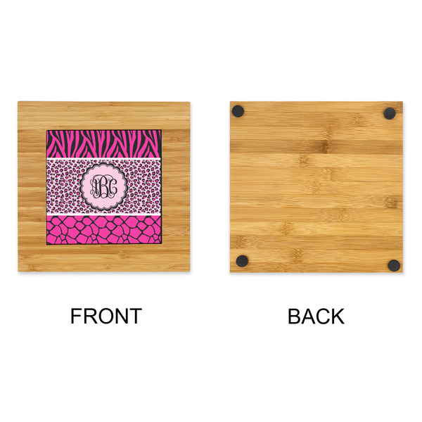 Triple Animal Print Bamboo Trivet with 6" Tile - APPROVAL