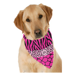 Triple Animal Print Dog Bandana Scarf w/ Monogram