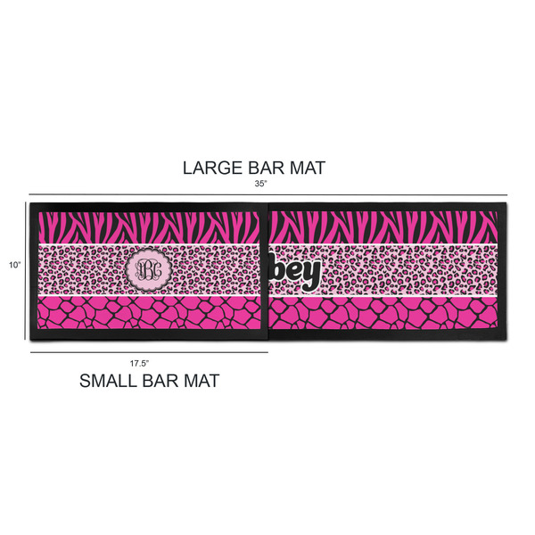 Triple Animal Print Bar Mats - Sizing Chart