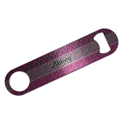 Triple Animal Print Bar Bottle Opener - Silver w/ Monogram