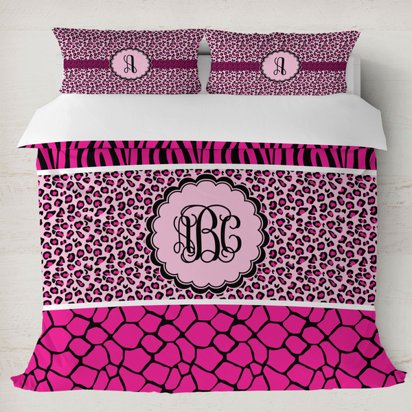 Custom Triple Animal Print Duvet Cover Set - King (Personalized)