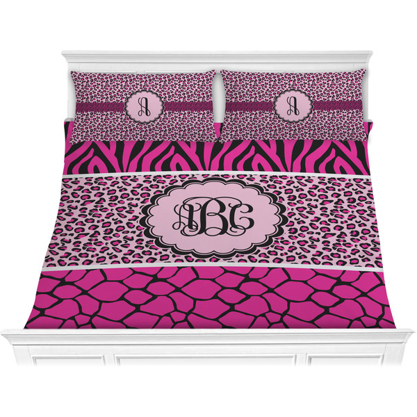 Custom Triple Animal Print Comforter Set - King (Personalized)