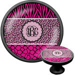Triple Animal Print Cabinet Knob (Black) (Personalized)