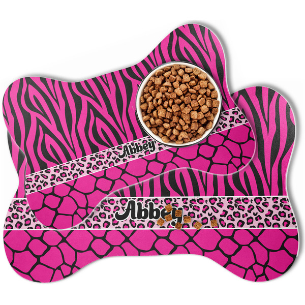 Triple Animal Print Bone Shaped Dog Mats - MAIN