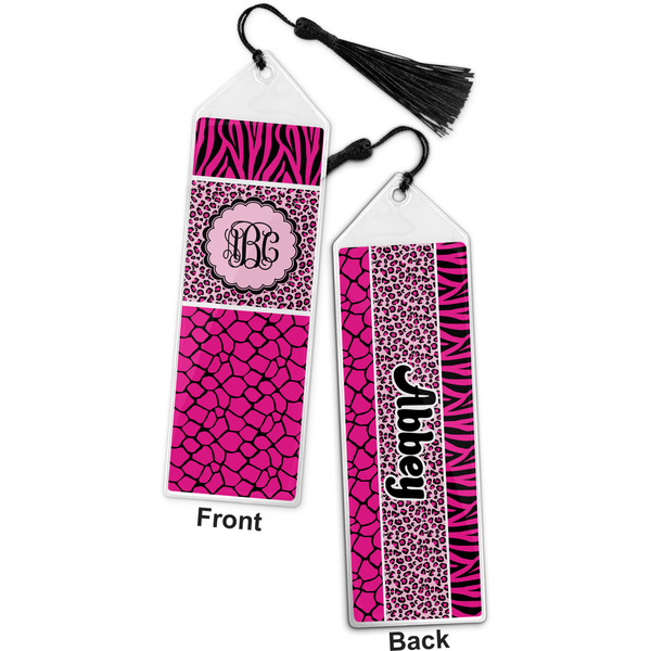 Triple Animal Print Bookmark with tassel - Front and Back