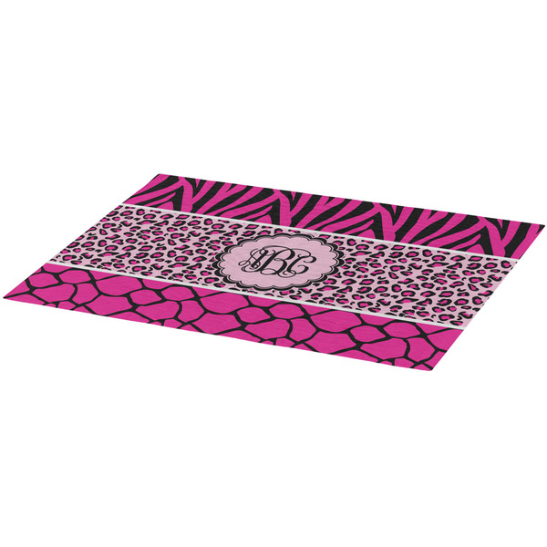 Triple Animal Print Burlap Placemat (Angle View)