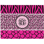 Triple Animal Print Woven Fabric Placemat - Twill w/ Monogram