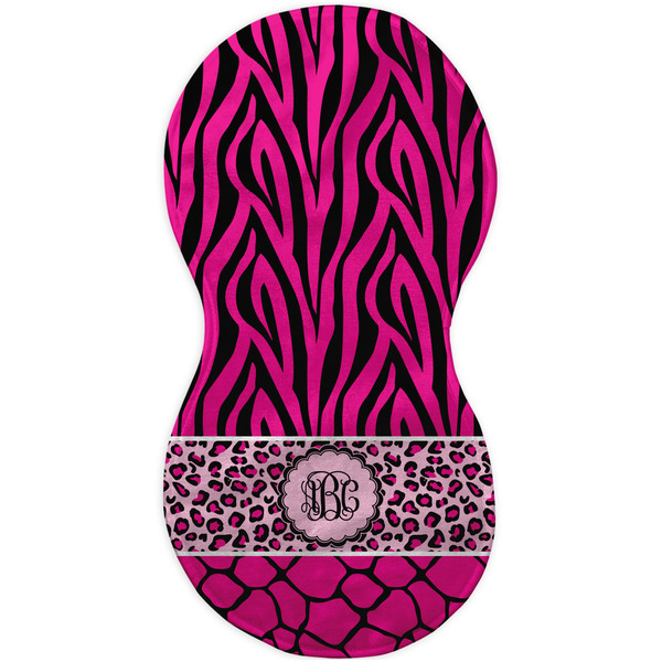Triple Animal Print Burp Peanut Shaped Flat