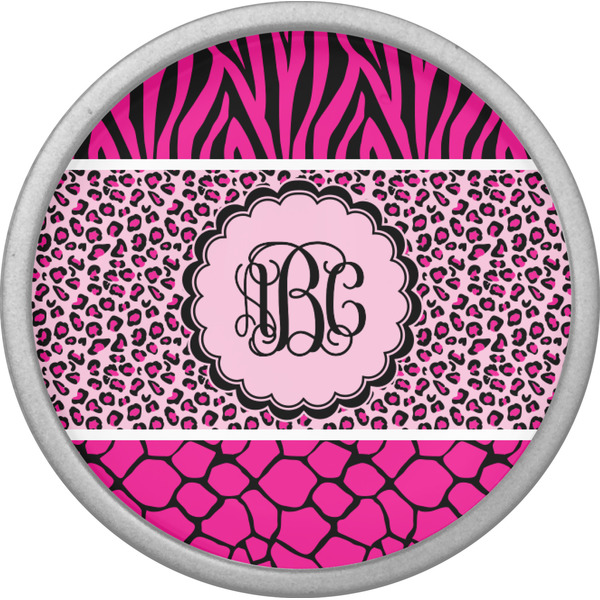 Triple Animal Print Cabinet Knob - Nickel - Front