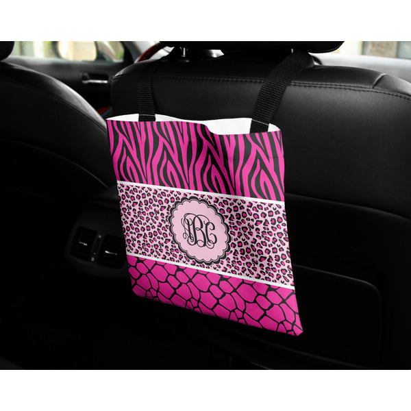 Triple Animal Print Car Bag - In Use
