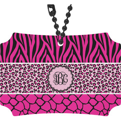 Triple Animal Print Rear View Mirror Ornament (Personalized)
