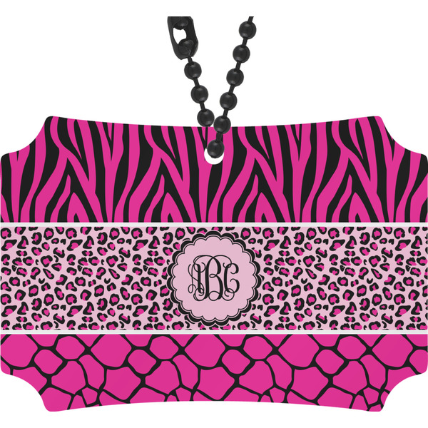 Custom Triple Animal Print Rear View Mirror Ornament (Personalized)
