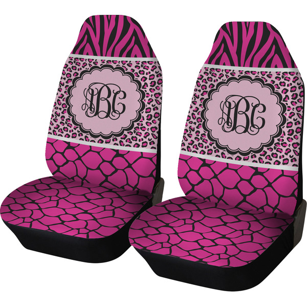 Custom Triple Animal Print Car Seat Covers (Set of Two) (Personalized)