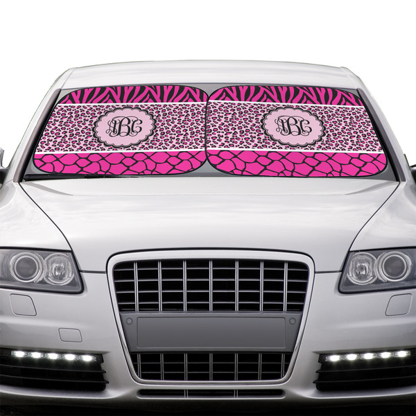 Triple Animal Print Car Sun Shades - IN CONTEXT