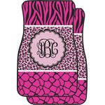 Triple Animal Print Car Floor Mats (Front Seat) (Personalized)