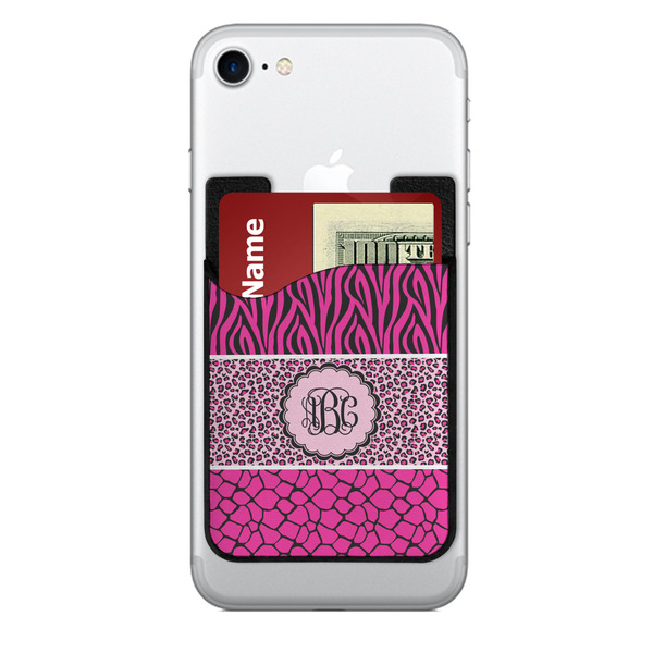Custom Triple Animal Print 2-in-1 Cell Phone Credit Card Holder & Screen Cleaner (Personalized)