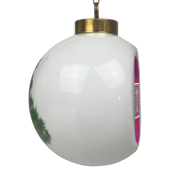 Triple Animal Print Ceramic Christmas Ornament - Xmas Tree (Side View)