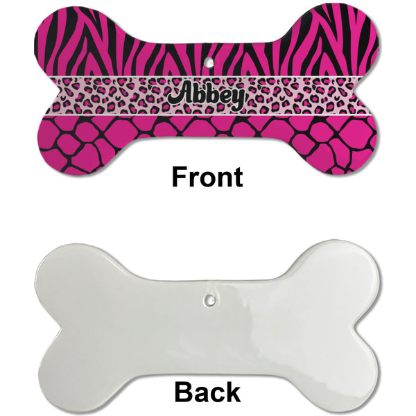 Triple Animal Print Ceramic Flat Ornament - Bone Front & Back Single Print (APPROVAL)