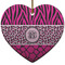 Triple Animal Print Heart Ceramic Ornament w/ Monogram