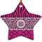 Triple Animal Print Star Ceramic Ornament w/ Monogram