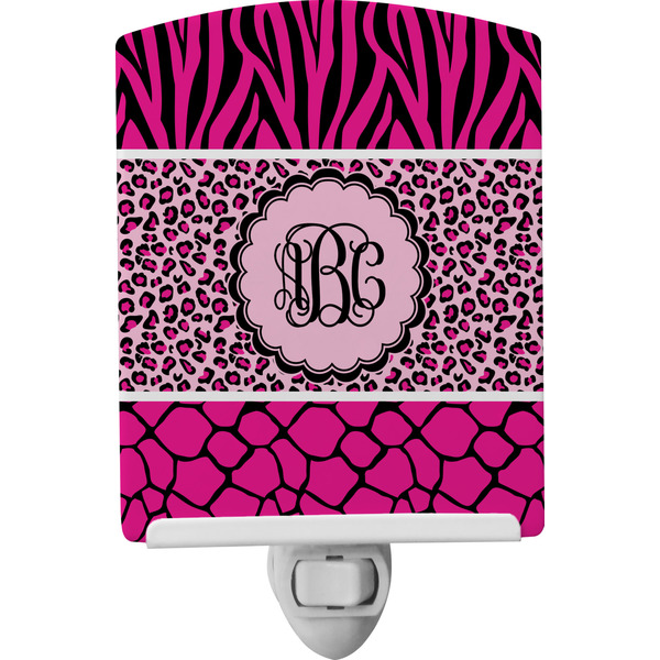 Custom Triple Animal Print Ceramic Night Light (Personalized)