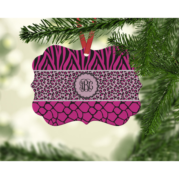 Triple Animal Print Christmas Ornament (On Tree)