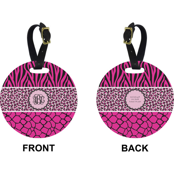 Triple Animal Print Circle Luggage Tag (Front + Back)