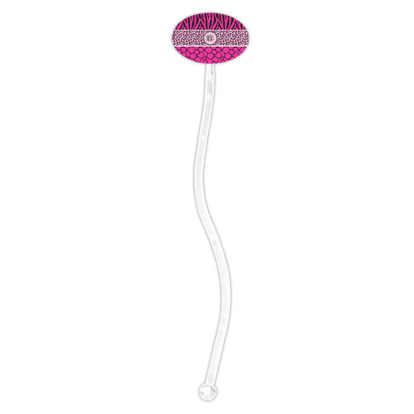 Triple Animal Print Clear Plastic 7" Stir Stick - Oval - Single Stick