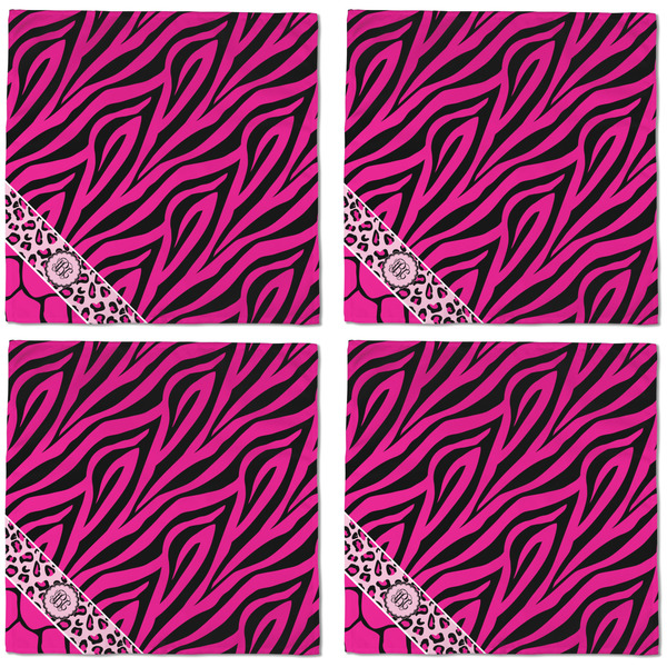 Triple Animal Print Cloth Napkins - Personalized Dinner (APPROVAL) Set of 4