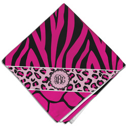 Triple Animal Print Cloth Dinner Napkin - Single w/ Monogram