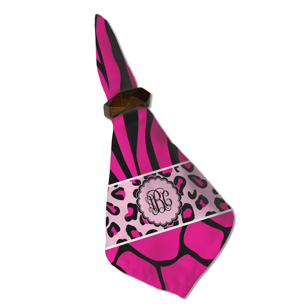 Triple Animal Print Cloth Napkins - Personalized Dinner (Folded in Ring) (MAIN)