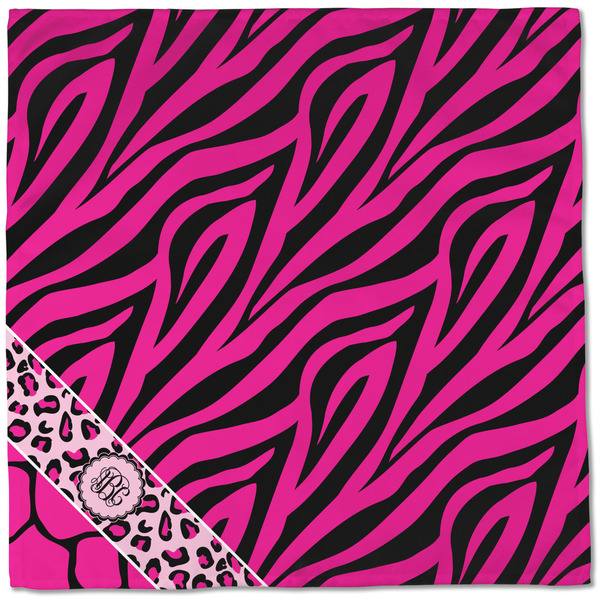 Triple Animal Print Cloth Napkins - Personalized Dinner (Full Open)