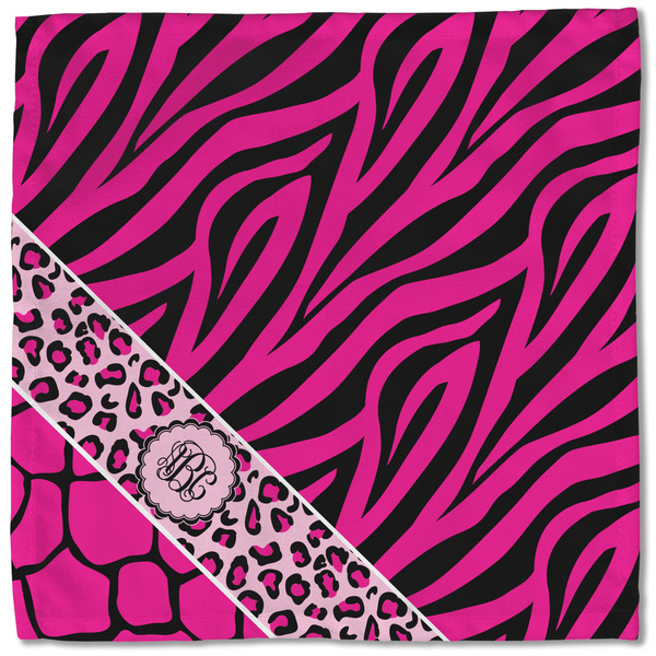 Triple Animal Print Cloth Napkins - Personalized Lunch (Single Full Open)
