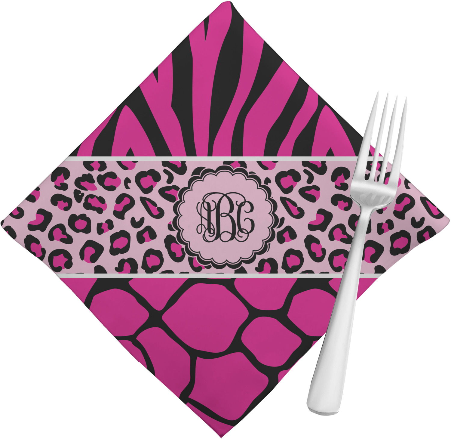 Triple Animal Print Cloth Napkins (Set of 4) (Personalized