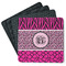 Triple Animal Print Square Rubber Backed Coasters - Set of 4 (Personalized)