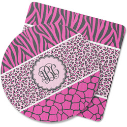 Triple Animal Print Rubber Backed Coaster (Personalized)