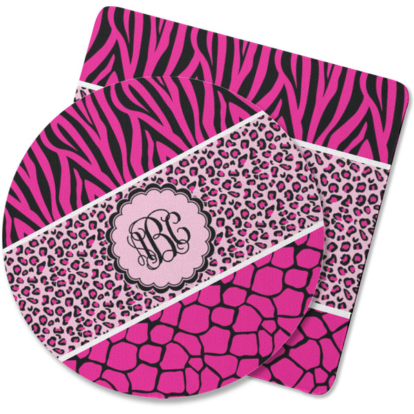 Custom Triple Animal Print Rubber Backed Coaster (Personalized)